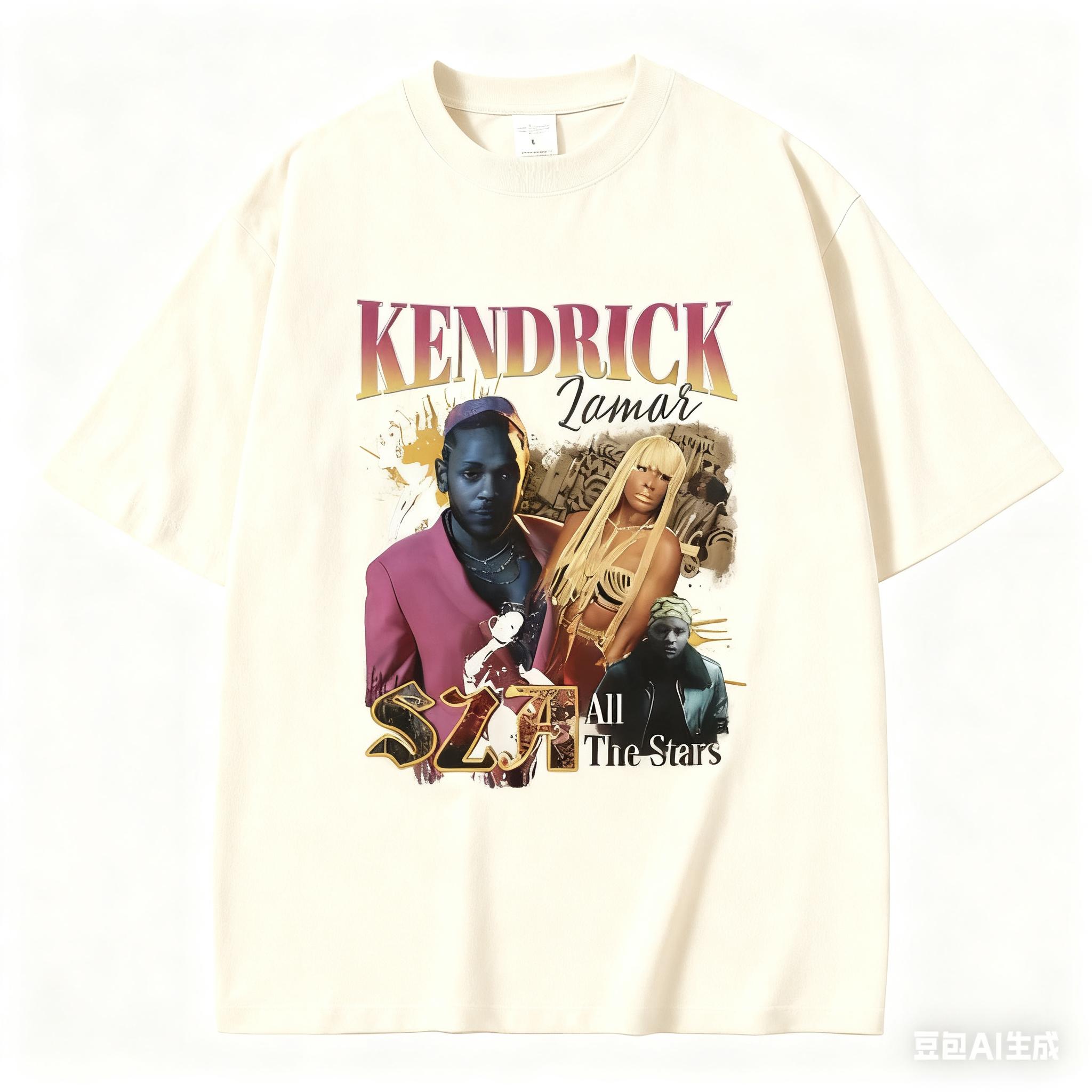 Kendrick Lamar SZA All The Stars Graphic T Shirt Retro Hip Hop Music Tee for Fans 2026 Mens S