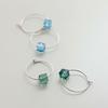 J.Lauren Swallow Cube Silver Ring Earrings M03945