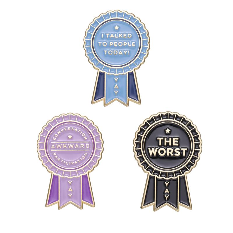 

4-6pcs/set Mental Health Series Enamel Pins Treating Psychology Social Anxiety Brooches Lapel Badge Jewelry Gifts For Friends