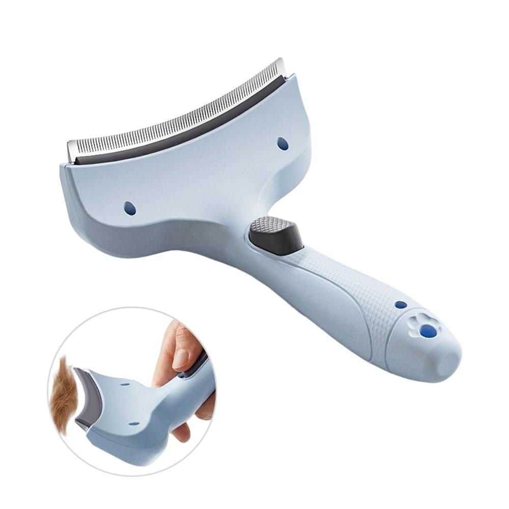 

Non-slip Handle Dog Comb Dense Metal Teeth Cat Brush Useful Pet Hair Remover Pet Supplies синий