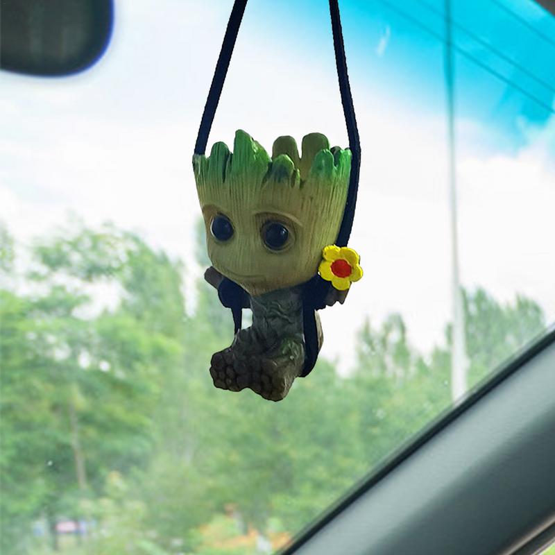 Car Pendant Groots Rearview Mirrors Charms Hanging Resin Ornament Car Perfume Accessories Gifts Auto Interior