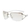 Frameless Diamond-Studded Snow Sunglasses for Women, Y2K Glasses, Trendy Cool Tech-Feel Cyberpunk Sunglasses