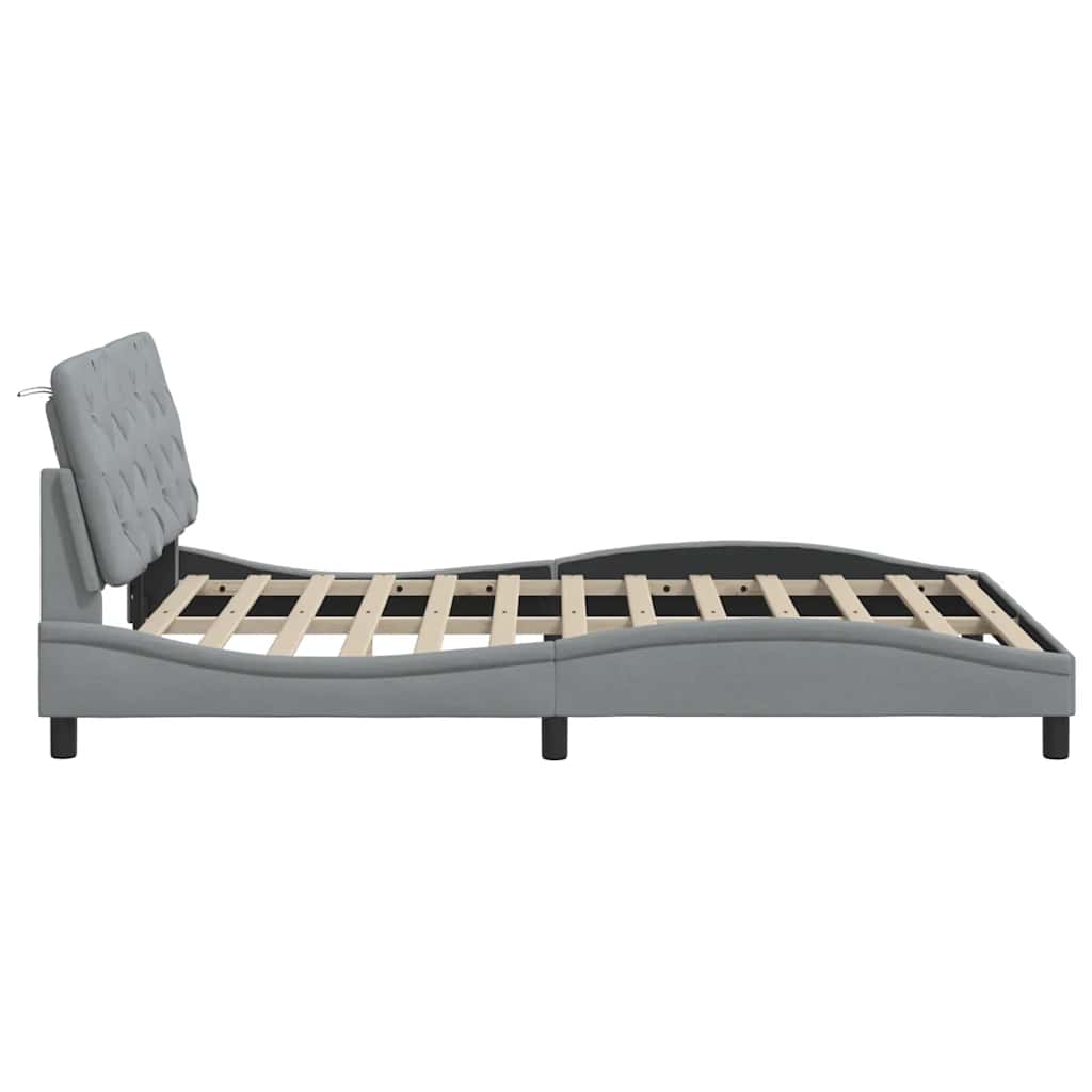 Bed Frame without Mattress Light Grey 120x200 cm Fabric
