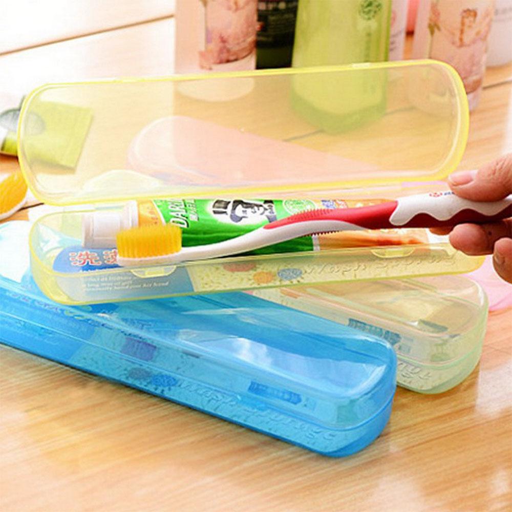 

2PCS Jelly Color Travel Toothbrush & Toothpaste Storage Box - Portable