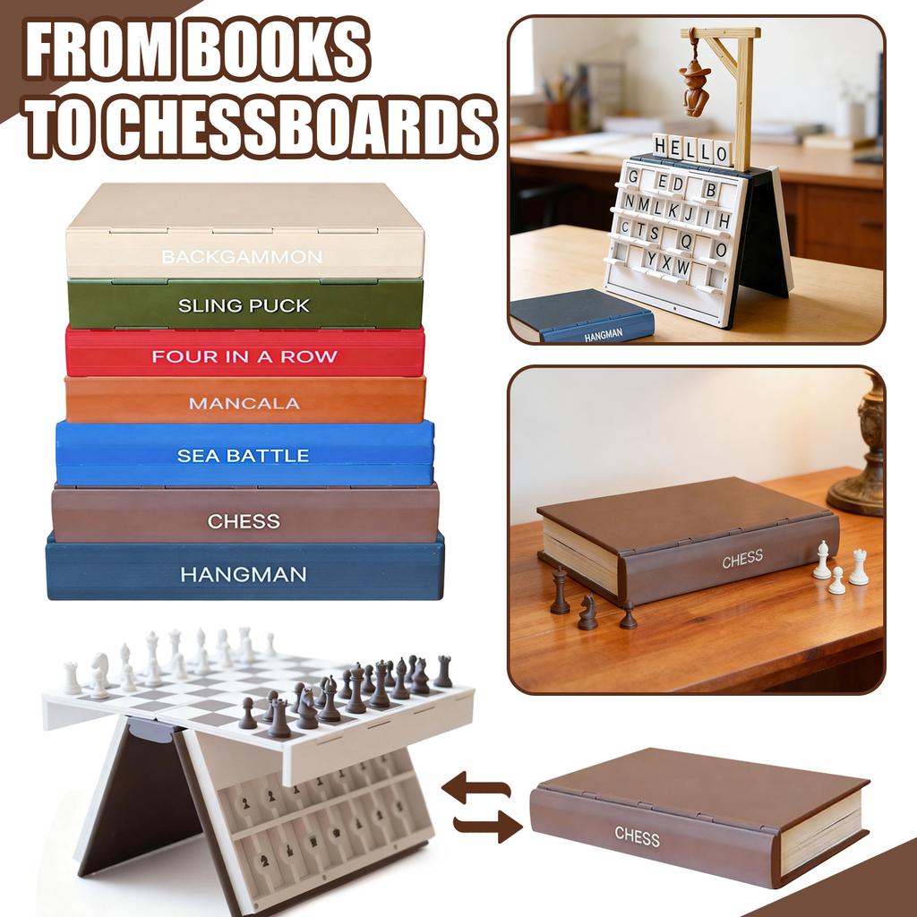 Gra planszowa, Szachy drukowane w 3D, Tryktrak, Mancala, Przenośna gra planszowa w kształcie książki dla dorosłych