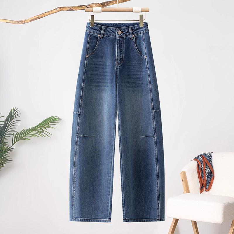 

Women s High Waist Wide Leg Curved Knife Pants - Blue Retro Denim, Slimming & Versatile for Spring/Autumn 2026 S /26 [85-95 lbs] синій