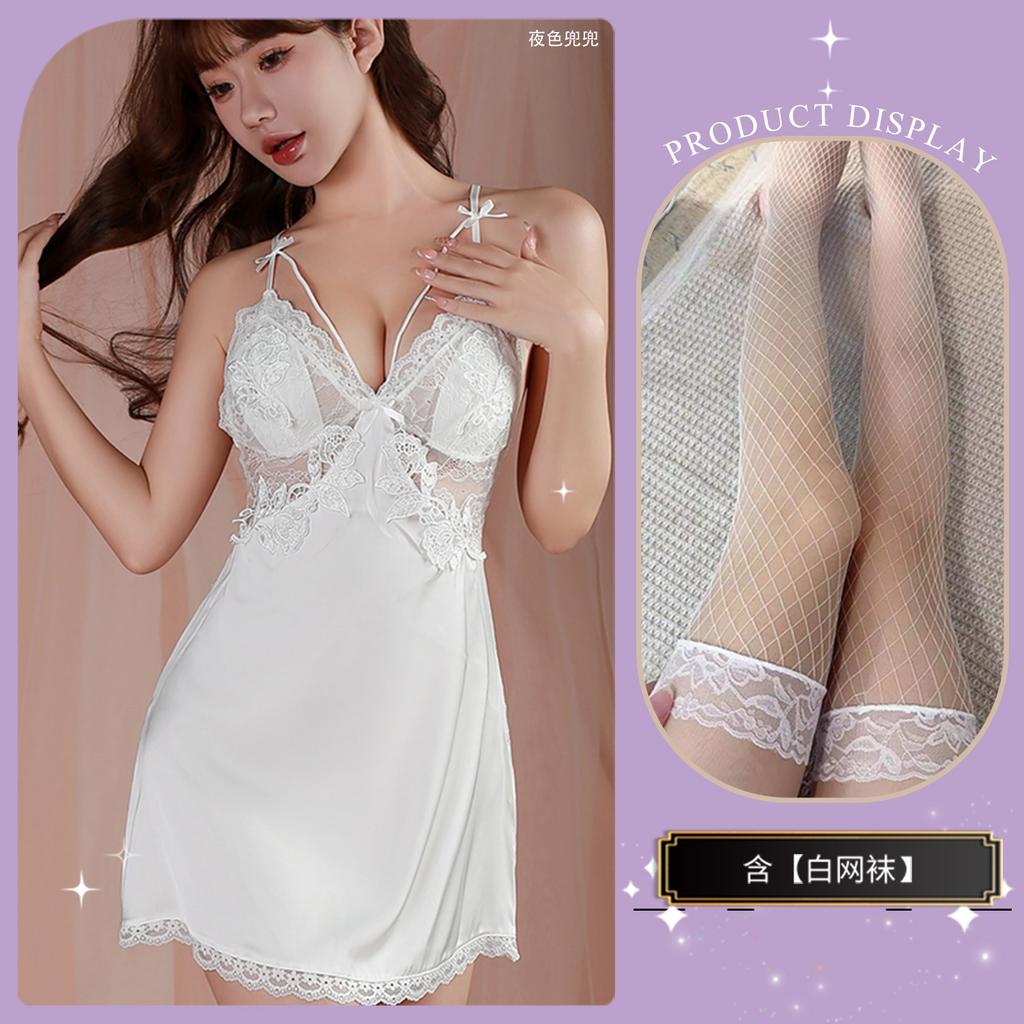 Sex underwear Thin transparent suspenders Hot teasing lace seduction nightgown Abstinence women