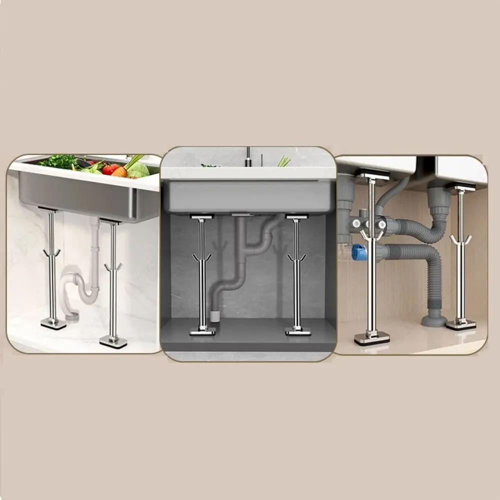 Support Pole Stainless Steel Undermount Sink Brackets Adjustable Telescopic Undermount Sink Support Kitchen Sink Bracket Kitchen