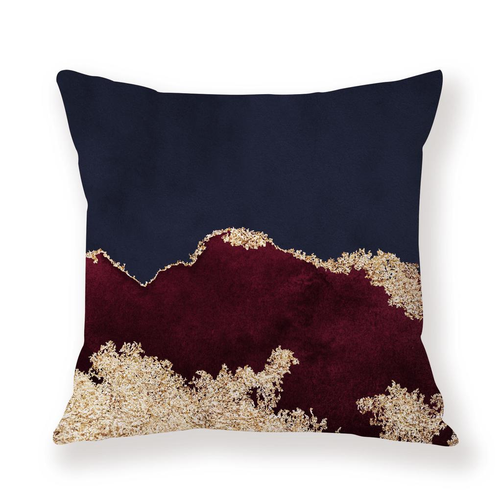 Watercolor Ins Wind Flashing Plush Pillowcase Contrasting Color Creative Model Room Decoration Pillow Car Sofa