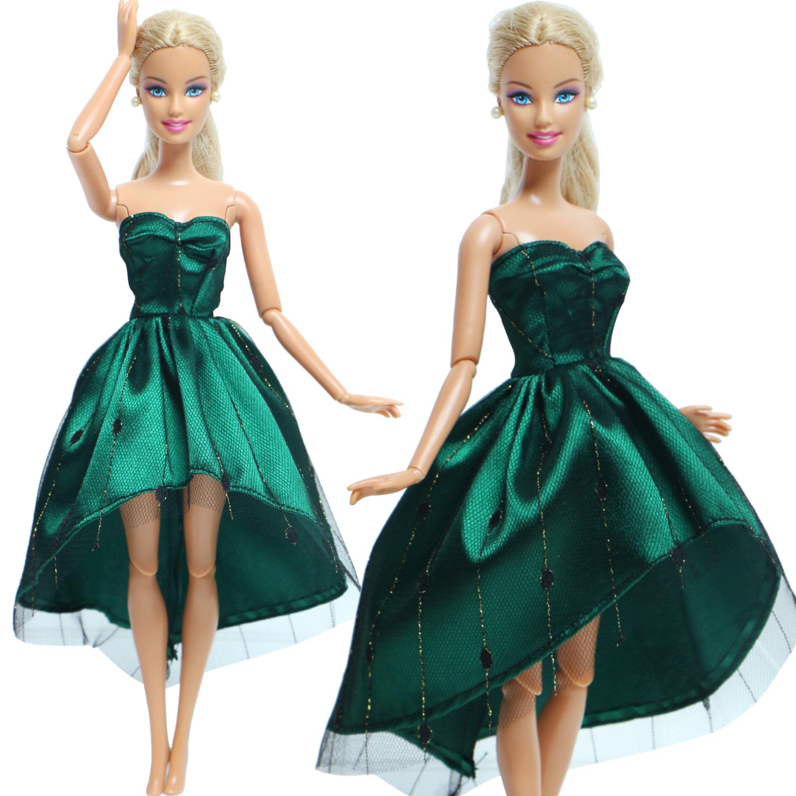 

Кукольная одежда для кукол Барби, модные вечерние бальные платья, наряды для званого ужина, аксессуары для куклы 1/6 11,5 дюймов, великолепная игрушка для девочек темно-зеленого