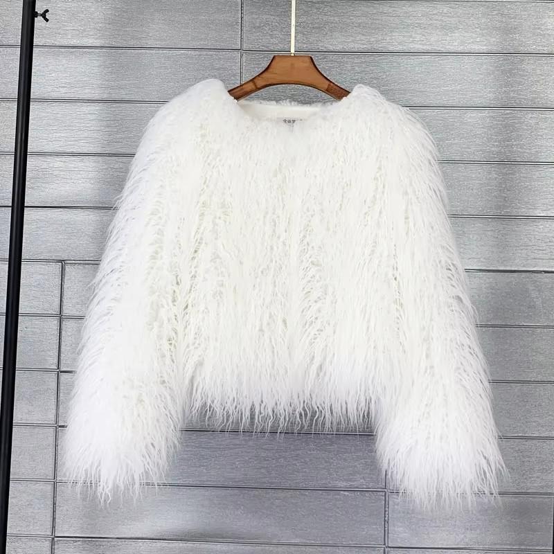 Imitation fur jacket solid color environmentally