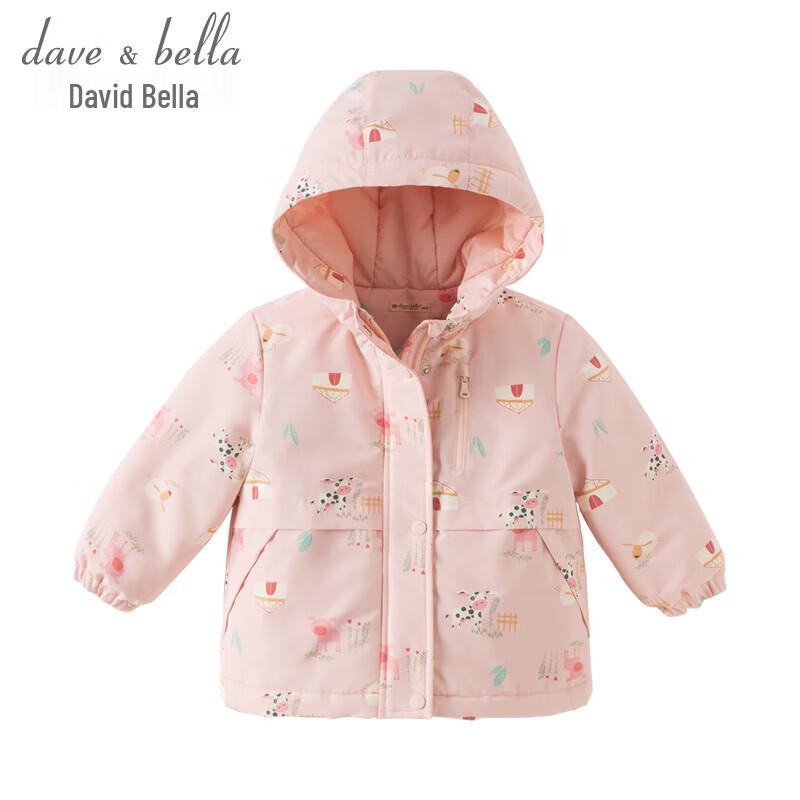 DAVE & BELLA Girls' Winter Hooded Cotton Jacket
