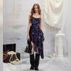 unifree Lace Trim Waist-Cinching Camisole Dress