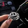 925 Sterling Silber Hip-Hop Pave Moissanit Cuban Link Kette Ring Offenes Design Statement Band für Tägliches & Party Wear Ring