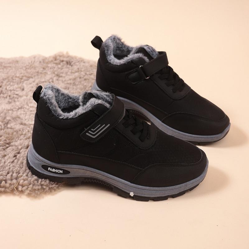 Men's boots winter new Velcro strap-free medium and old cotton boots piled thickened warm walking snow boots