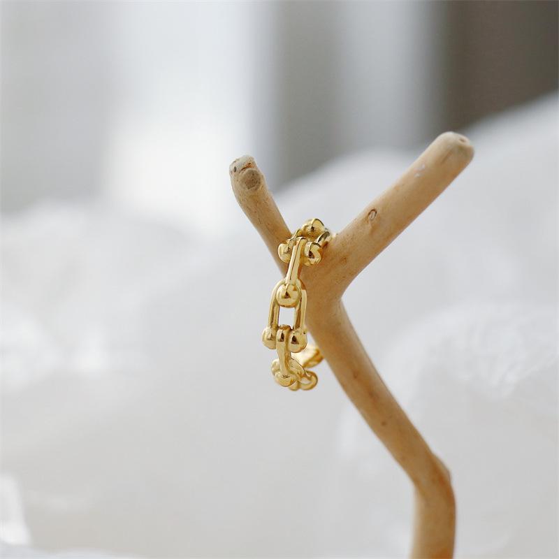18K Gold Plated European Retro Chain Ring for Women
