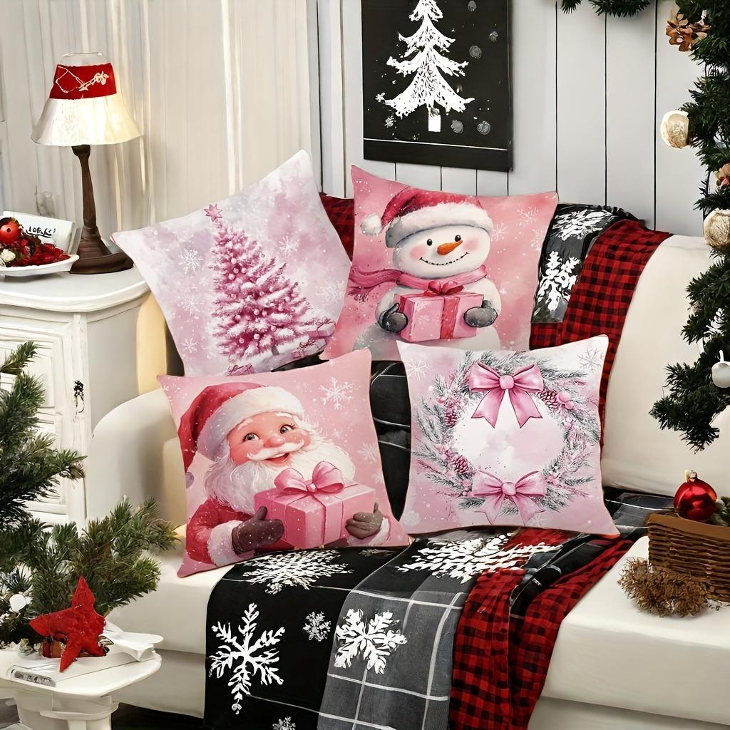 Christmas decoration pillowcase New Year gift cute Santa Claus Snowman pattern home room decoration sofa cushion cover