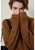 Women's Retro Cable Knit Cashmere Sweater - Thick, Cozy, Round Neck, Loose Fit for Autumn/Winter