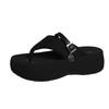 Summer new leopard print thick-soled flip-flops women wear pinch feet beach muffin bottom Roman cool slippers women