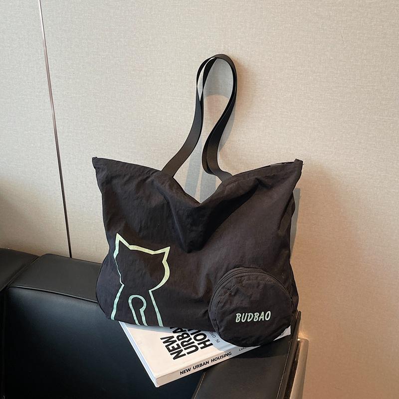 Foldable tote bag women's large-capacity storage shoulder bag sports fitness yoga bag handbag