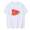 Summer Men's Short Sleeved Fun Fruit Watermelon Print Round Neck Trend Fashion Casual Solid Color T-shirt Men's Top