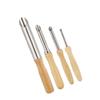 4Pcs Wood Handle Circular Round Hole Pottery Clay Cutters Carving Drilling Tool