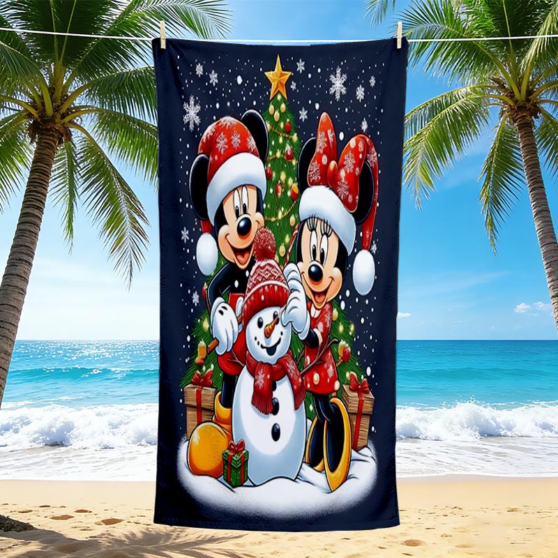 1Pc Christmas Mickey Minnie Beach Towel Quick Dry Multiuse For Beach Pool Gym Yoga Home Travel Christmas Halloween Xmas Gift H1243
