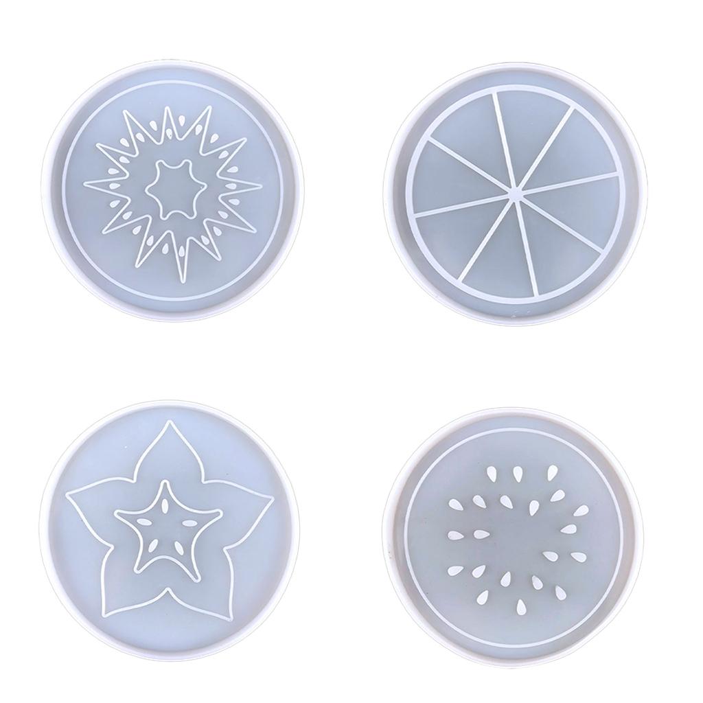 Frucht Untersetzer Epoxidharz Form DIY Wassermelone Orange Sternfrucht Kiwi Untersetzer Form Kaffeeunterlage Silikonform Heimdekorationen