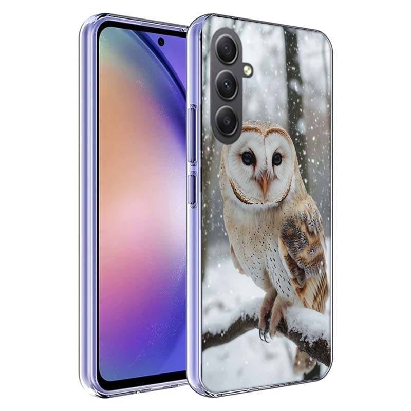 Owl in Winter Phone Case For Samsung A54 A34 A24 A14 A53 A33 A23 A13 A52S A32 A22 A12 A17 Galaxy A03S A04S A02S A42 A72 A73 A90