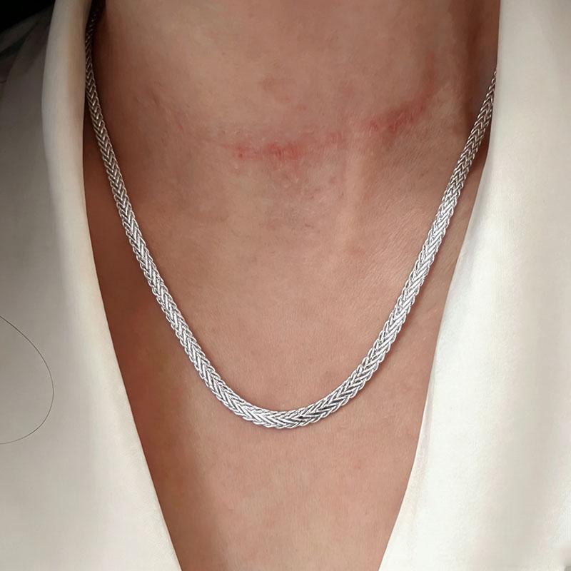S925 Sterling Silver Necklaces For Women Simple Minimalist Pendant Necklaces Simple 50 60 CM Chain Necklace Birthday Gift
