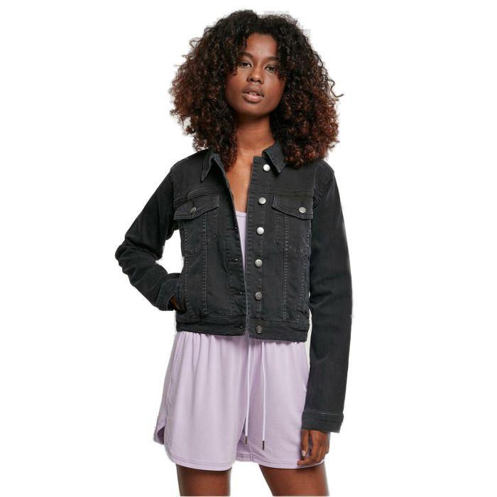 Veste en jean femme - Urban Classics - Organic - Coton biologique - Coupe régulière - Noir