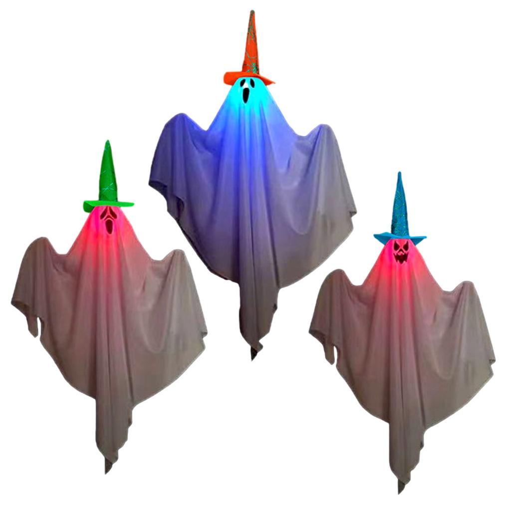 Halloween Glow Ghost hangende decoraties set van 3 griezelige geesten voor buiten- en binnenfeesten