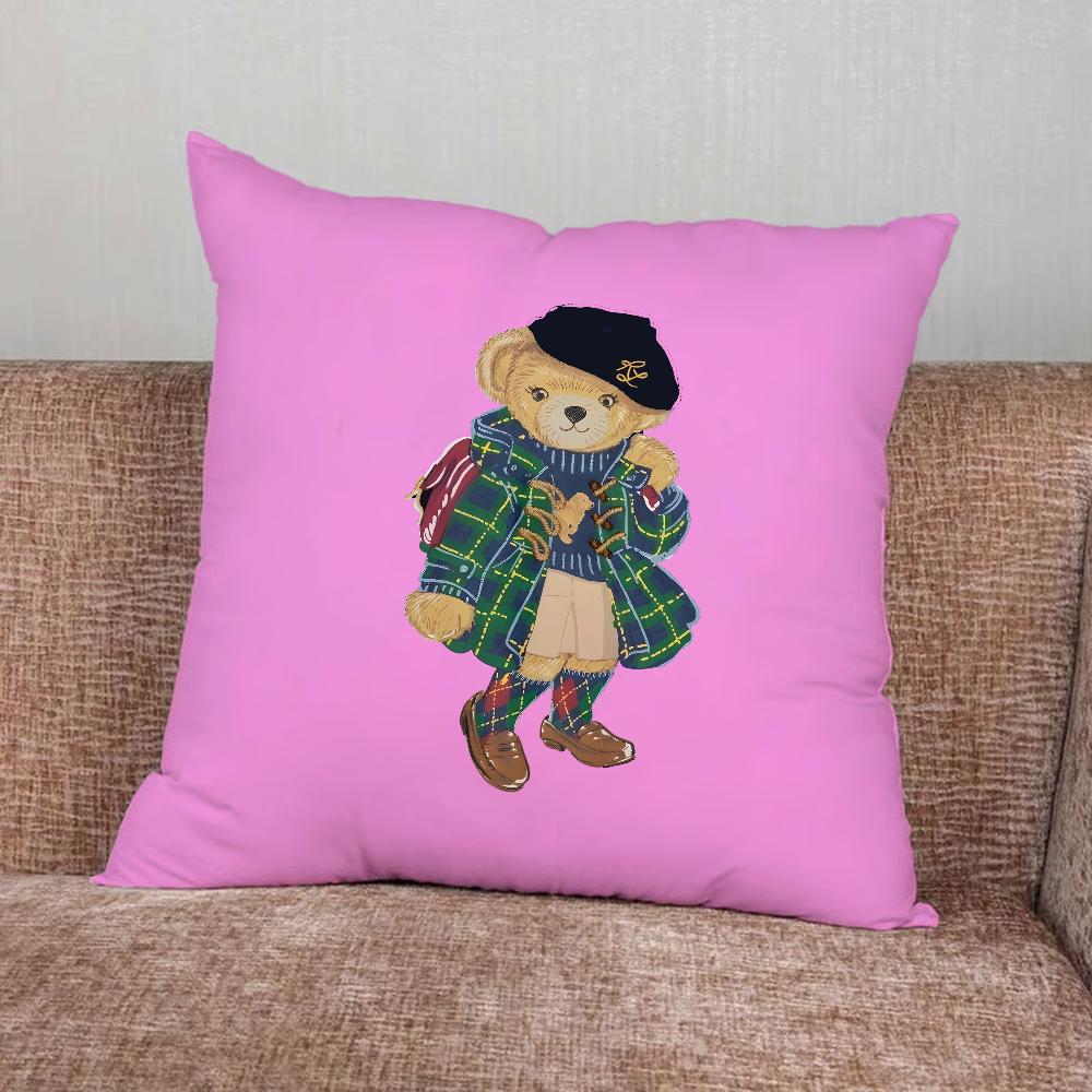 Fashion Bear P-PoloS Pillow Case For Home Bedroom Car Office Decoration Living Room Sofa Cushion Cover Suitable