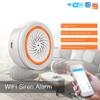 Wifi Intelligenter Sirenensensor Akustischer und visueller Alarm 90 dB lauter Alarm APP Fernbedienung Zuhause