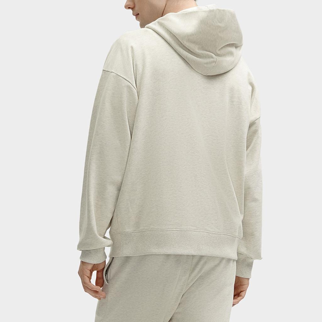 FILA Letter And Number Print Casual Hooded Knit Sweatshirt Men sweatshirt Light-Khaki Flower-Gray F11M415205F-LK
