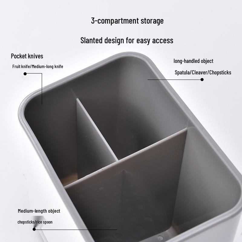 Multi-functional No-Punch Kitchen Rack for Chopsticks and Spoons