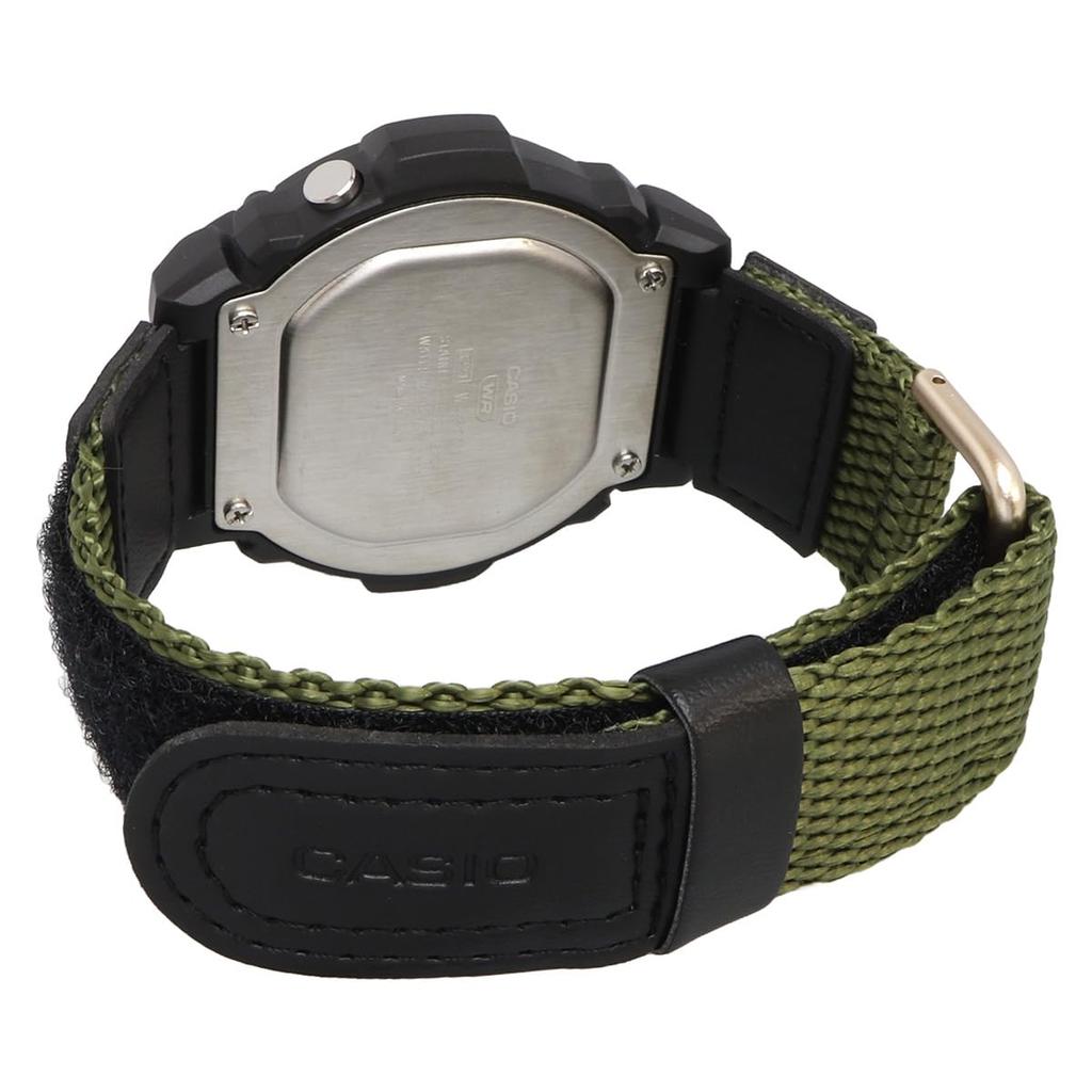 Casio Orologio Digitale Standard Verde con Chiusura in Velcro Modello Internazionale W-219HB-3AV Cinturino da Uomo, [Usato]
