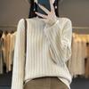 2024 A/W Women's Thick Wool Knit Sweater - Round Neck, Long Sleeve, Bright Silk, Loose Fit