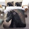 Black Horse Bedding Set Floral Animal Down Duvet Cover Queen King Single Duvet Cover Pillowcase 2/3pc Gift Soft Bedroom Decoration