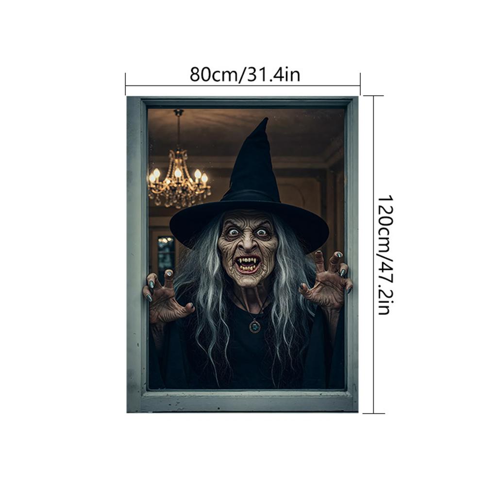Halloween Gruselige Fensterdekoration Schreckliche Deko 2D Geist Horror Gruselige Augen Banner Festival Fenster-/Türabdeckung Spukhausdeko Horror Hintergrund