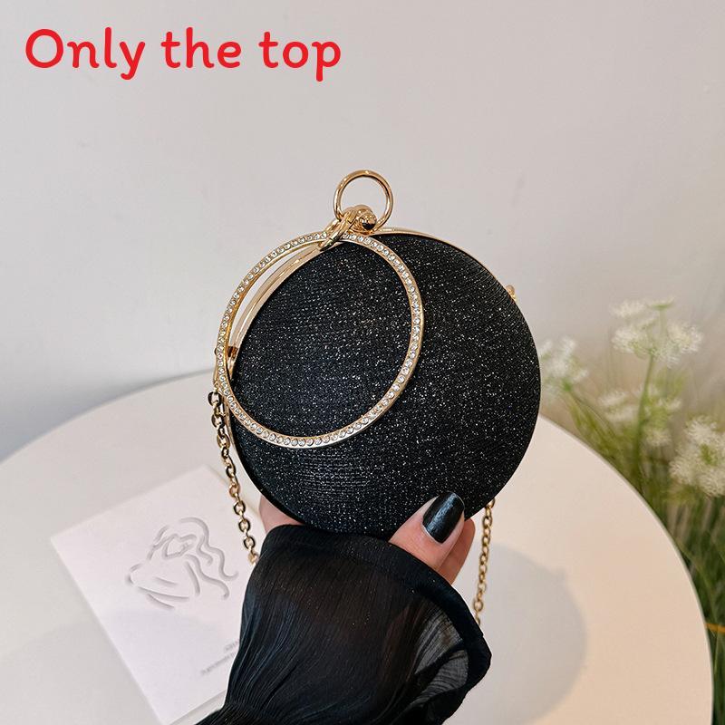 Borsa a Spalla Circolare in Catena Street Style con Zip per Uso Quotidiano