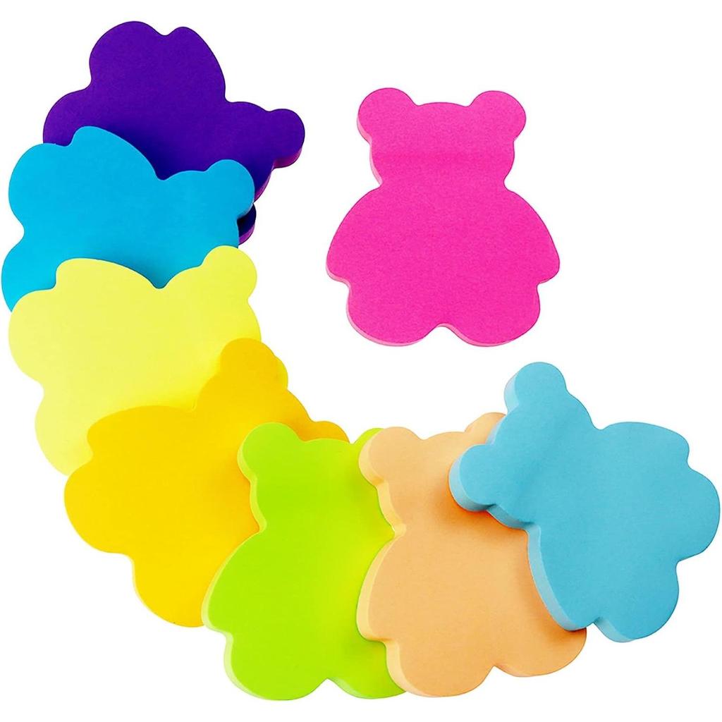 Cross-Border Love Heart & Star Shaped Colored Sticky Notes - Reusable Fluorescent Message Stickers