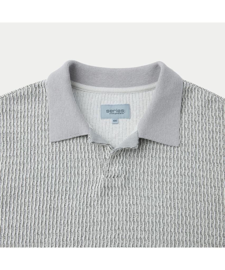 Silijeu Textured Open Collar Short Sleeve T-Shirt Satam26721Ivx