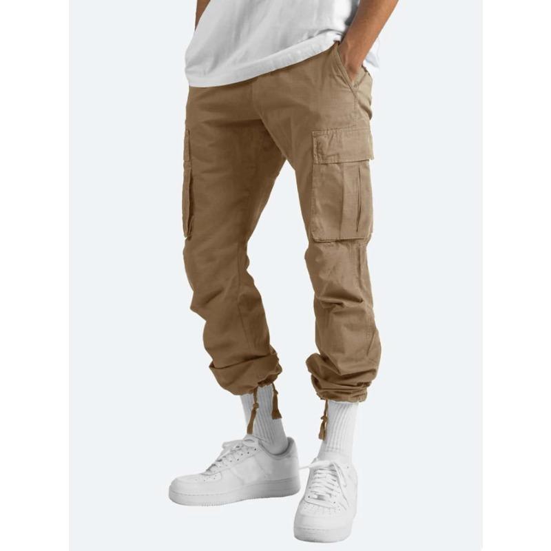 New Men's Work Pants with Drawstring and Multiple Pockets for Casual Wear