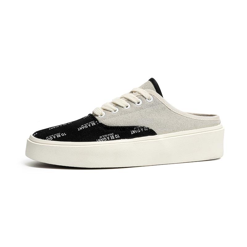 Summer Canvas Half Shoes for Men Leather Shoes Men Mules Casual Shoes Men Fashion Social Big Size Elegantes Walking Shoes