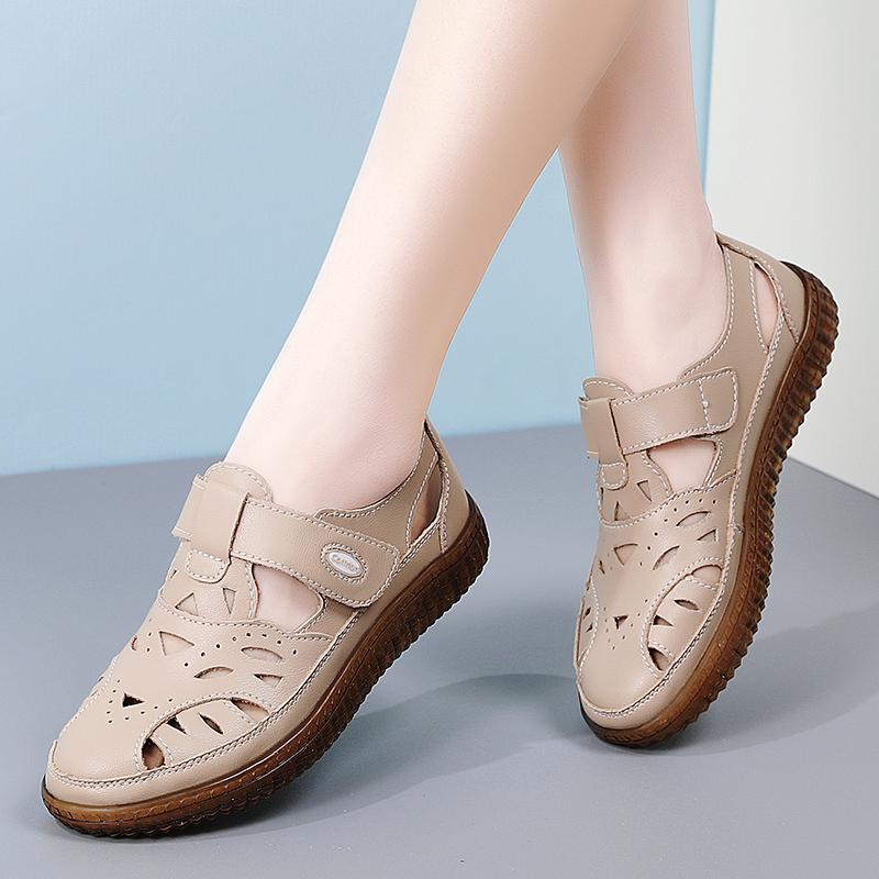 Letnie damskie sandały rzymskie Mary Jane buty plażowe z zakrytymi palcami casualowe miękkie sandały do chodzenia dla dziewczynki plus size