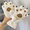 1 Pair Winter Women Bear Palm Paw Plush Gloves Lovers Plushclaw Glove Fluffy Cat Paw Full Finger Gloves Contains Plush Inside