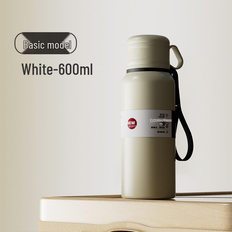 Large Capacity Double-Lid Stainless Steel Insulated Cup with Tea Separator for Men and Women - Portable, Car-Friendly, and Outdoor Ready