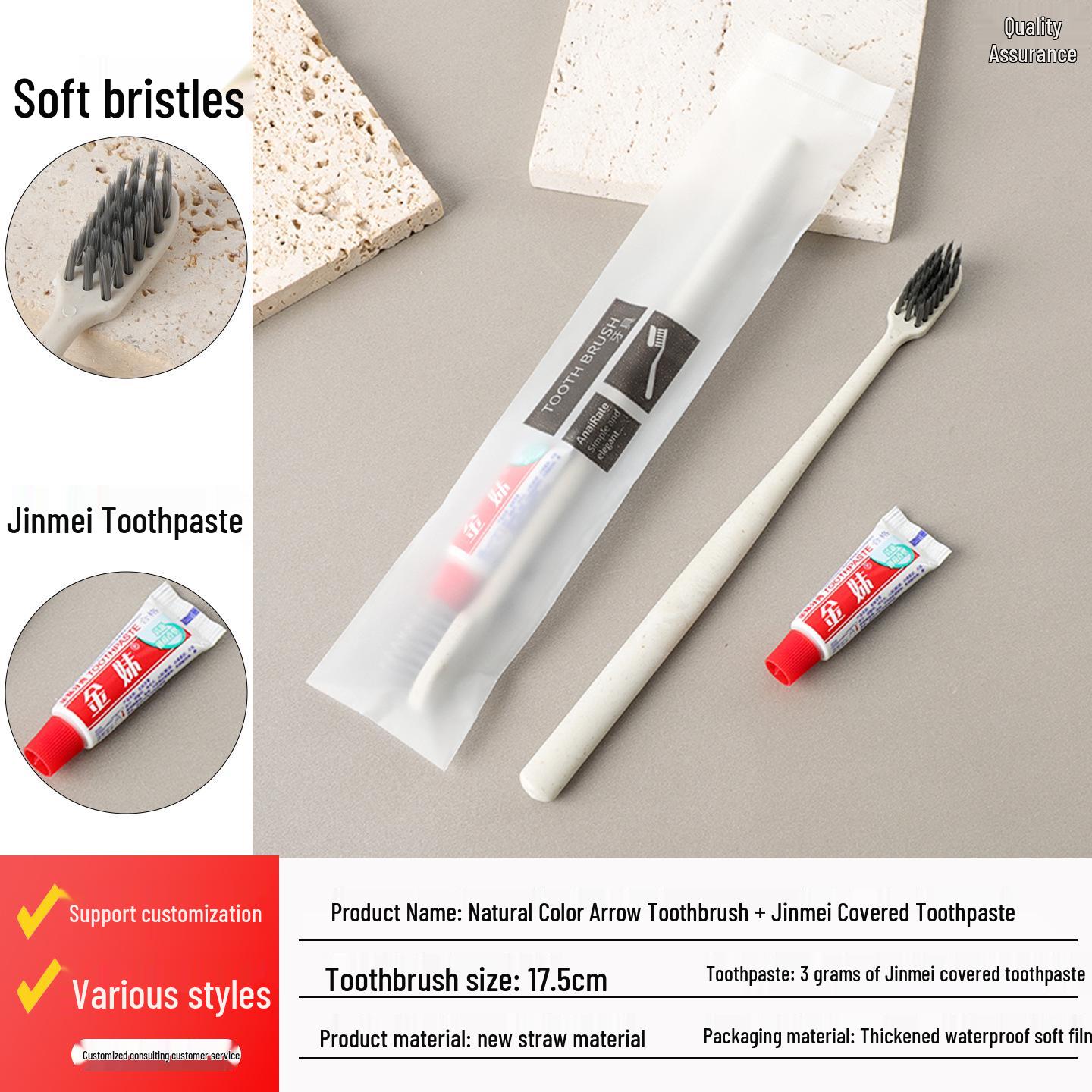 

Star Hotel Disposable Toiletries Set: Soft Bristle Toothbrush & Toothpaste for High-End Hotels and B&Bs
