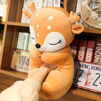 Cute Deer Doll Cute Sleeping Deer Sleeping Pillow Sika Deer Doll Plush Toy Boy and Girl Children's Day Gift